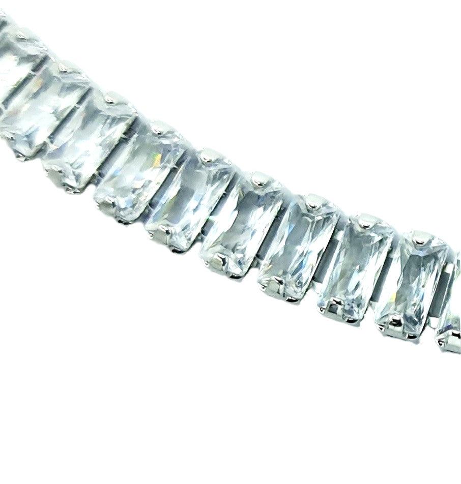 Tennis Silver Plated Choker Necklace